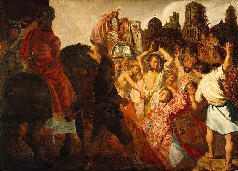 REMBRANDT Harmenszoon van Rijn The Stoning of saint Stephen china oil painting image